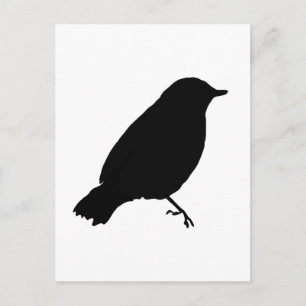 Carte Postale Silhouette d'oiseau noir cadeau unique présent