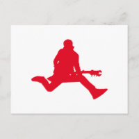 Silhouette du joueur de guitare rouge