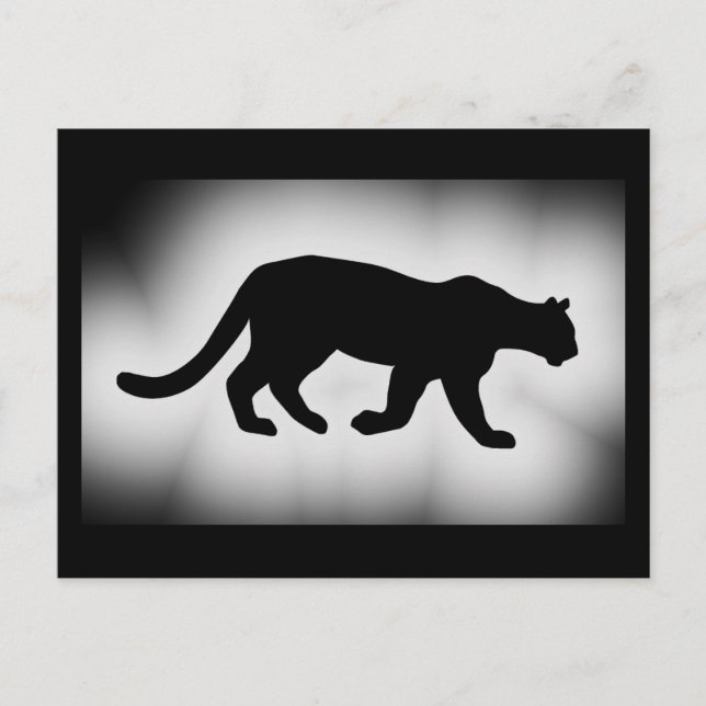 Carte Postale Silhouette du lion de Puma Cougar (Devant)