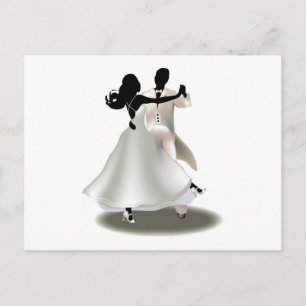 Carte Postale Silhouette d'un couple dansant