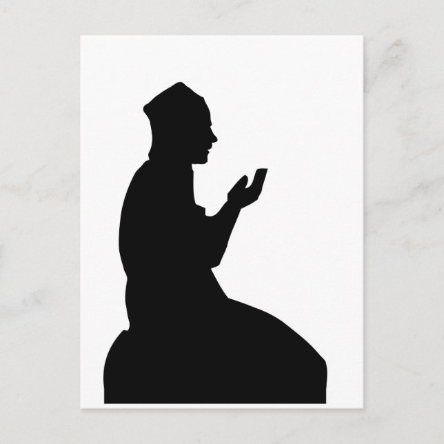 Carte Postale Silhouette d'un homme de prière musulman (Devant)