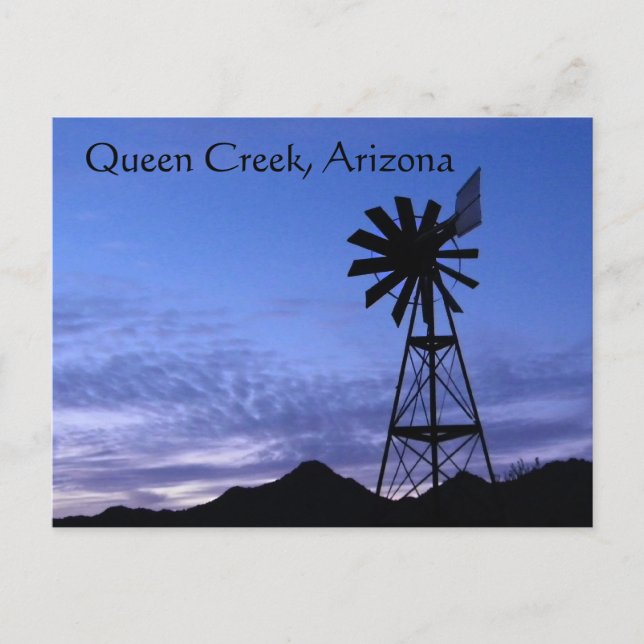 Carte Postale Silhouette d'un moulin à vent Queen Creek, Arizona (Devant)