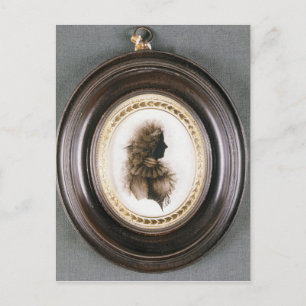 Carte Postale Silhouette d'une dame, peinte sur verre convexe