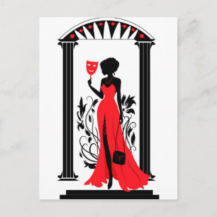 Carte Postale Silhouette graphique d'une femme