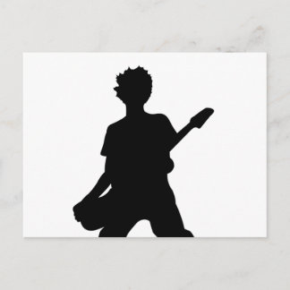 Carte Postale Silhouette guitariste - B&W