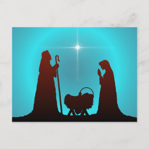 Carte Postale SILHOUETTE NATIVITY et STAR par SHARON SHARPE