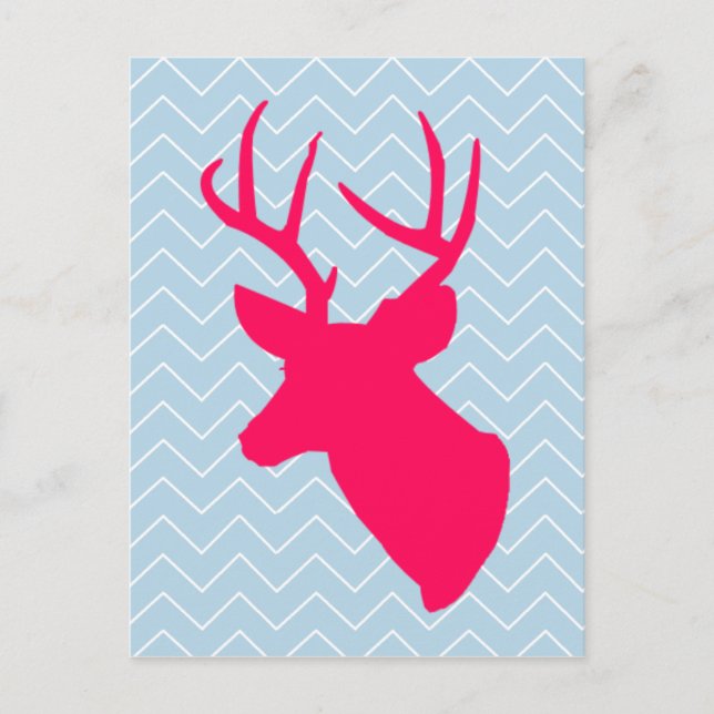Carte Postale Silhouette Neon Pink Deer (Devant)