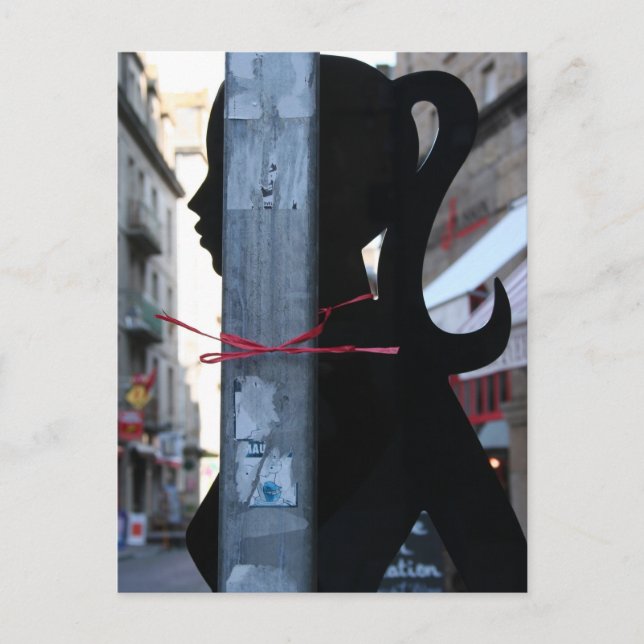 Carte Postale Silhouette noire dans la rue Photographie P (Devant)