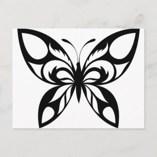 Carte Postale Silhouette-Papillon-Tribal