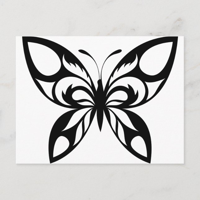Carte Postale Silhouette-Papillon-Tribal (Devant)