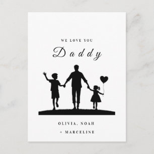 Carte Postale Silhouette personnalisée « On t'aime Papa »