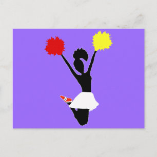 Carte Postale Silhouette pom-pom girl