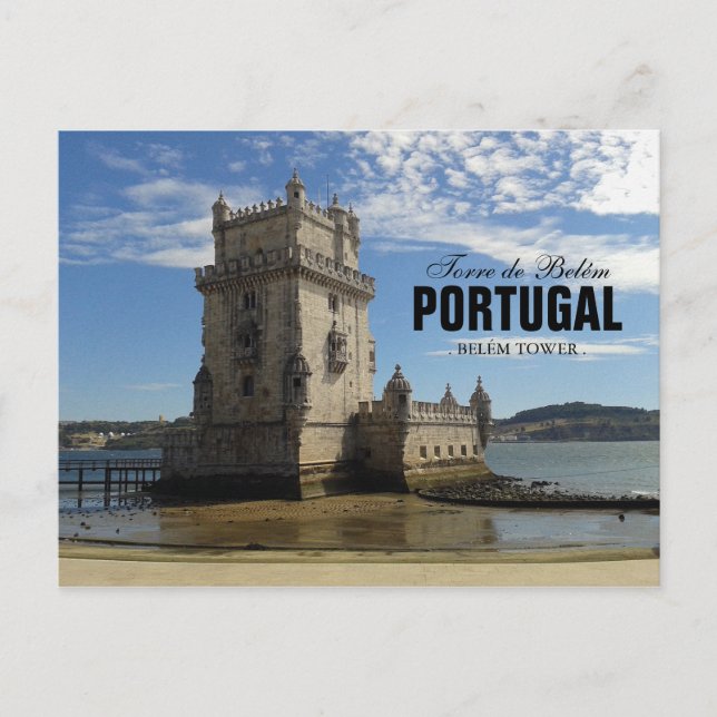 Carte Postale Silhouette tour Belem vintage 3 | Torre Belem (Devant)