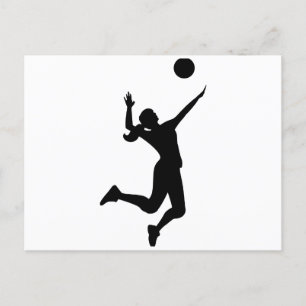 Carte Postale silhouette women's volleyball