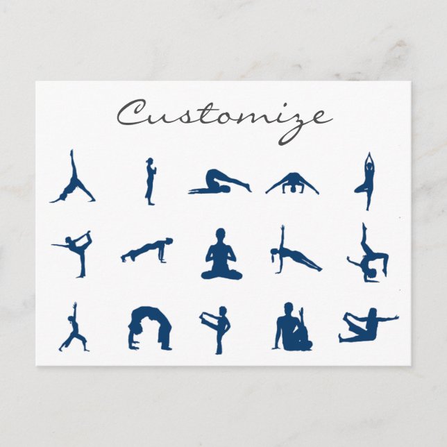Carte Postale Silhouette Yoga Pose Thunder_Cove (Devant)