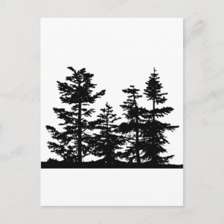 Carte Postale Silhouettes d'arbre