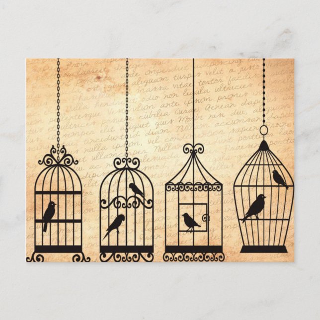 Carte Postale Silhouettes de cage (Devant)