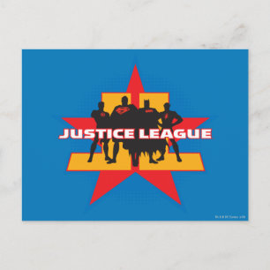 Carte Postale Silhouettes de la Ligue de Justice et Arrière - pl