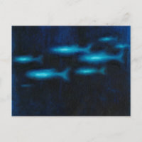 Silhouettes de poisson bleu translucide