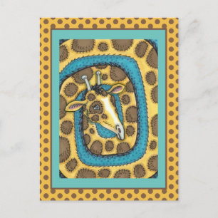 CARTE POSTALE SILLEMENT GIRAFFE LONG COU ET SPOTS, FUNNY FOLK AR