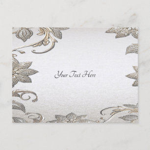 Carte postale Silver Gold Floral