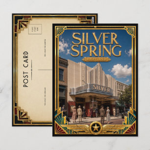 Carte Postale Silver Spring Maryland Art Déco vintage de l'âge d