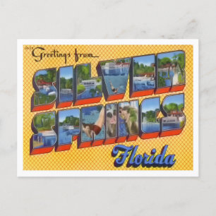Carte Postale Silver Springs, Floride Vintage Big Letters
