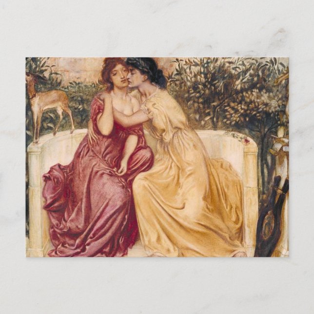 Carte Postale Simeon Et Solomon Sappho Et Erinna Dans Un Jardin (Devant)