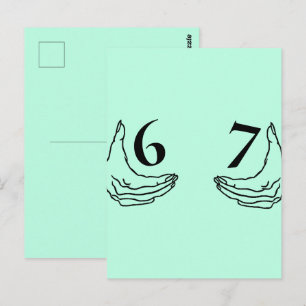Carte Postale Simple 6-7 Six Seven Mème Avec Deux Mains En Conto
