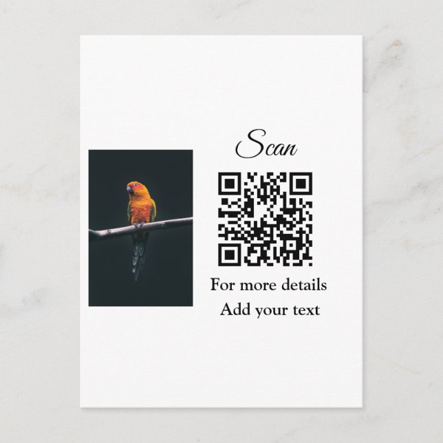 Carte Postale Simple animal name details QR code add text photo (Devant)