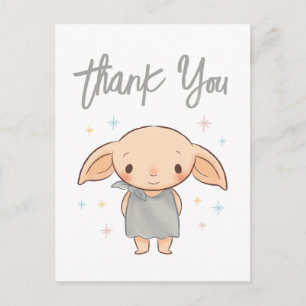 Carte Postale Simple Baby Shower Harry Potter - Merci pour Dobby