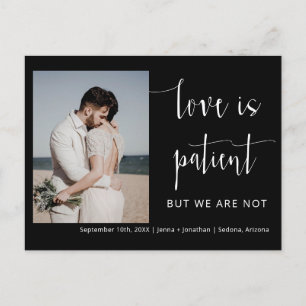 Carte Postale Simple Black Modern Minimal Script Elopement photo