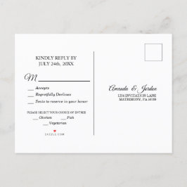 Carte postale simple Black White Calliting Respons