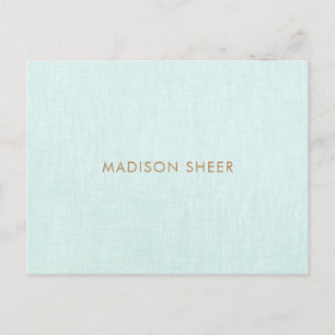Carte Postale Simple, Bleu Turquoise Clair, Design