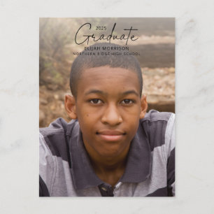 Carte Postale Simple calligraphie noir superposition photo Gradu