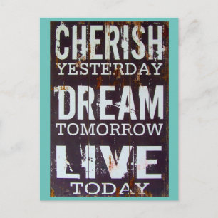 Carte Postale Simple Cherish Dream Live Citation Inspirationnell