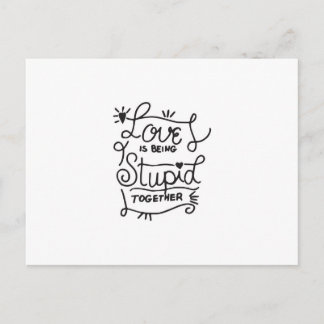 Carte Postale Simple citation d'amour en noir et blanc