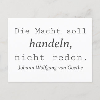 Carte Postale Simple citation de Goethe Blanc