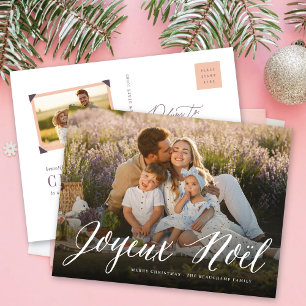 Carte postale simple de photo de Noël de manuscrit