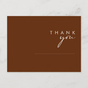 Carte Postale Simple Désert   Mariage Cannelle Foncé Merci Po