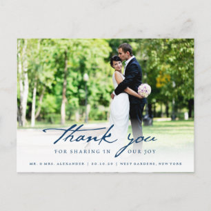 Carte Postale Simple écriture manuscrite Script Classy Mariage M