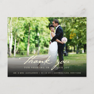 Carte Postale Simple écriture manuscrite Script Classy Mariage M