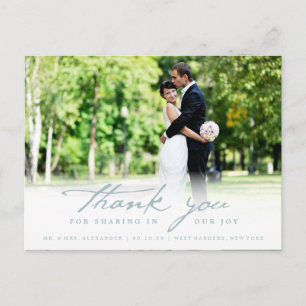 Carte Postale Simple écriture manuscrite Script Classy Mariage M