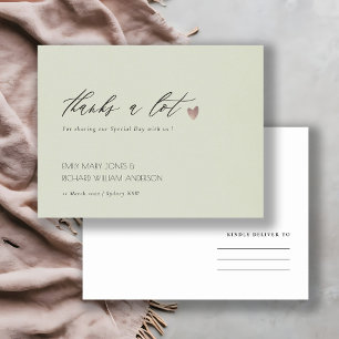 CARTE POSTALE SIMPLE ÉLÉGANT OR GRAY TYPOGRAPHIE MERCI