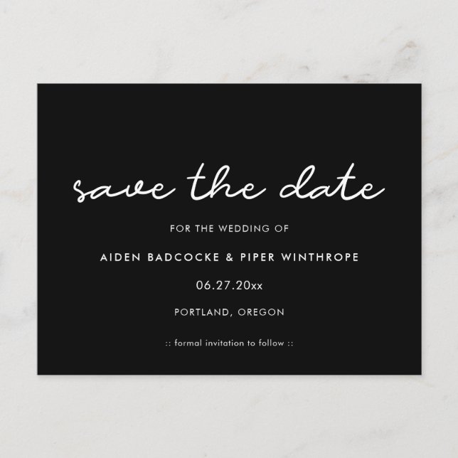 Carte Postale Simple Enregistrer la date (Devant)