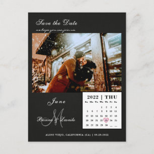 Carte Postale Simple et Élégant : Noir   Calendrier Enregistrer 