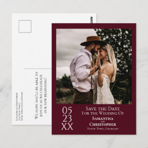 Carte Postale Simple Faire-Part de Mariage en Bourgogne avec Pho