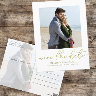 Carte Postale Simple Gold Calligraphie Script moderne Deux photo