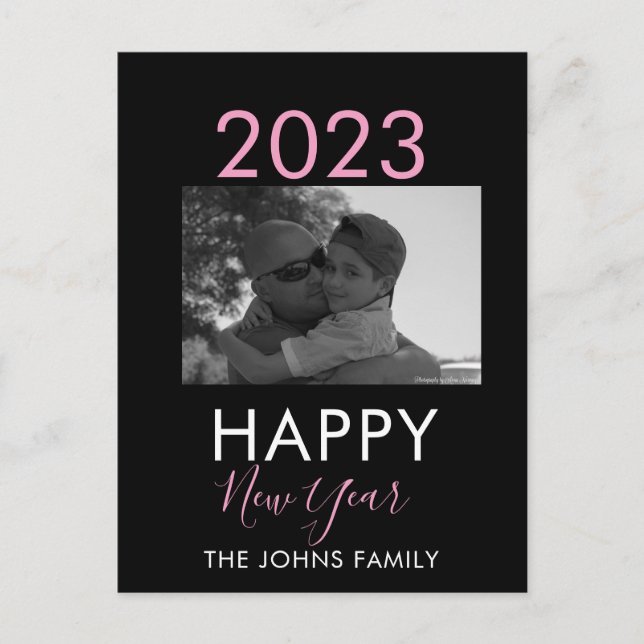Carte Postale Simple Joyeux Nouvel An 2023 Photo (Devant)