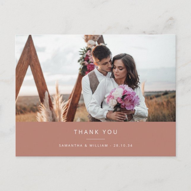 Carte Postale Simple mariage minime merci photo (Devant)